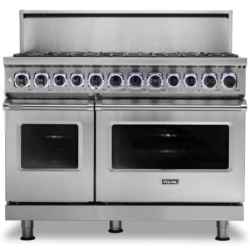 Viking 7 Series 48 in. 7.3 cu. ft. Convection Double Oven Freestanding Dual Fuel Range with 6 Sealed Burners & Griddle - White, , hires