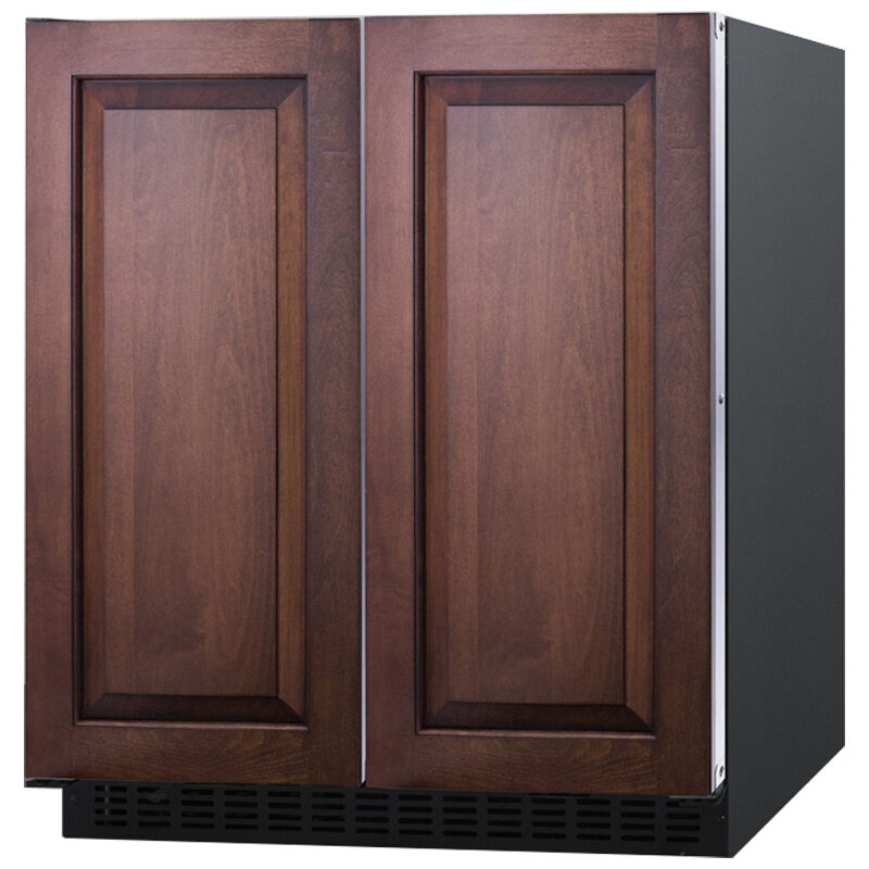 Summit 30 in. 5.4 cu. ft. Side by Side Undercounter Refrigerator - Custom Panel Ready with Black Trim, , hires
