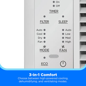 Midea 6,000 BTU 115V Window Air Conditioner with 3 Fan Speeds, Sleep Mode & Remote Control - White, , hires