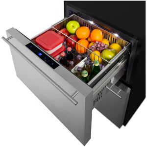 Summit 24 in. 3.7 cu. ft. Outdoor Double Refrigerator Drawers - Stainless Steel/Panel Ready, , hires