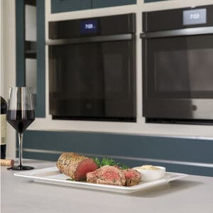 GE Profile 30 in. 10 cu. ft. Smart Top Control Electric Double Wall Oven with True European Convection - Fingerprint resistant Black Stainless, Fingerprint Resistant Black Stainless, hires