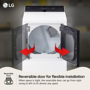 LG 27 in. 7.3 cu. ft. Smart Electric Dryer with EasyLoad Door & AI Sensor Dry - Alpine White, Alpine White, hires