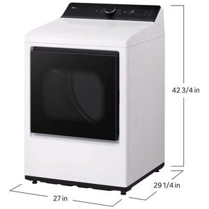 LG 27 in. 7.3 cu. ft. Smart Electric Dryer with EasyLoad Door & AI Sensor Dry - Alpine White, Alpine White, hires