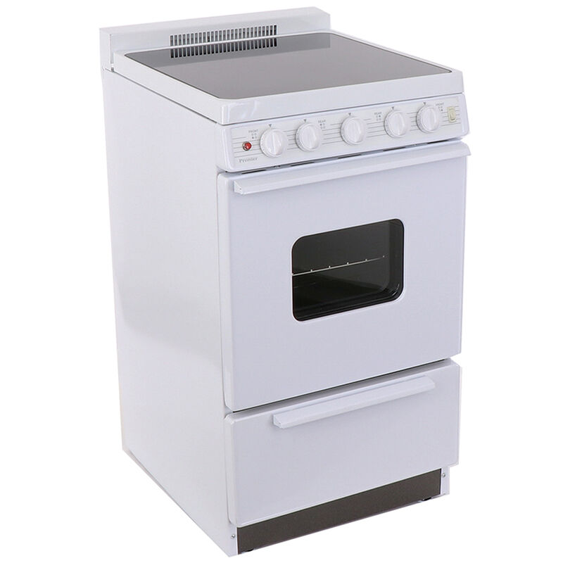 Premier 20 in. 2.4 cu. ft. Electric Range with Smoothtop Burners - White, , hires