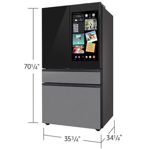 Samsung Bespoke 36 in. 28.6 cu. ft. Smart 4-Door French Door Refrigerator with AI Family Hub+, Beverage Center & Internal Water Autofill Pitcher - Charcoal Glass, , hires