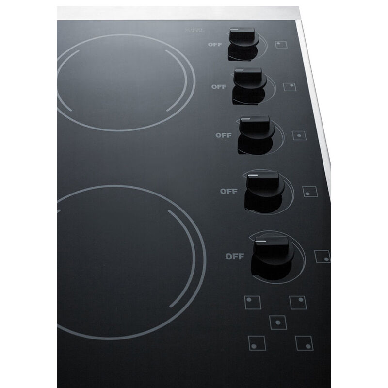 Summit 27 in. 5-Burner Electric Cooktop - Black, , hires