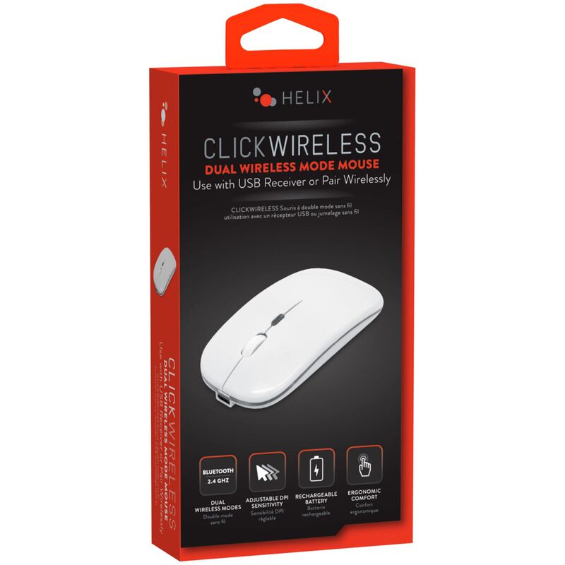Helix Dual Wireless Mouse with Bluetooth - White, , hires