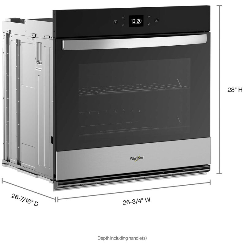 Whirlpool 27 in. 4.3 cu. ft. Electric Smart Wall Oven with Standard Convection & Self Clean - Fingerprint Resistant Stainless Steel, Fingerprint Resistant Stainless, hires