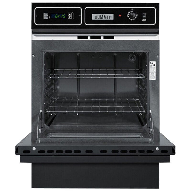 Summit 24 in. 2.9 cu. ft. Gas Single Wall Oven - Black Glass, , hires