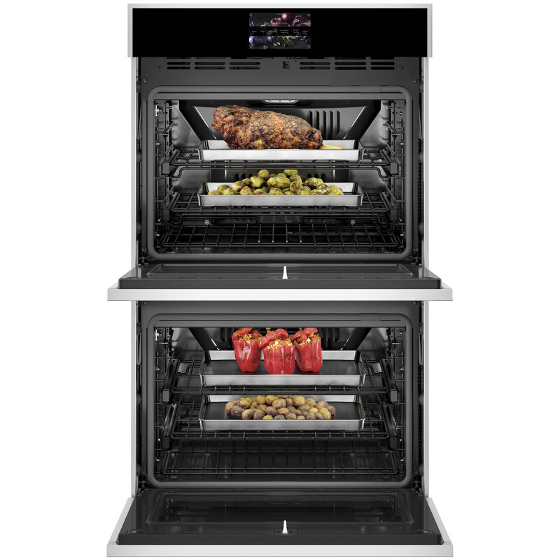 Monogram Minimalist Series 30 in. 10 cu. ft. Smart Top Control SpeedElectric Double Wall Oven with True European Convection - Stainless Steel, , hires