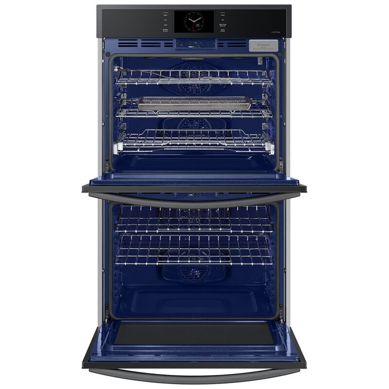 Samsung 30 in. 10.2 cu. ft. Smart Top Control SteamElectric Double Wall Oven with Dual Convection - Matte Black, , hires