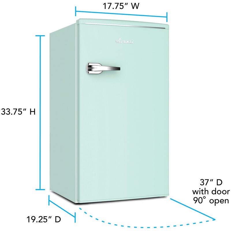Avanti 18 in. 3.1 cu. ft. Mini Fridge with Freezer Compartment - Seafoam Green, Seafoam Green, hires