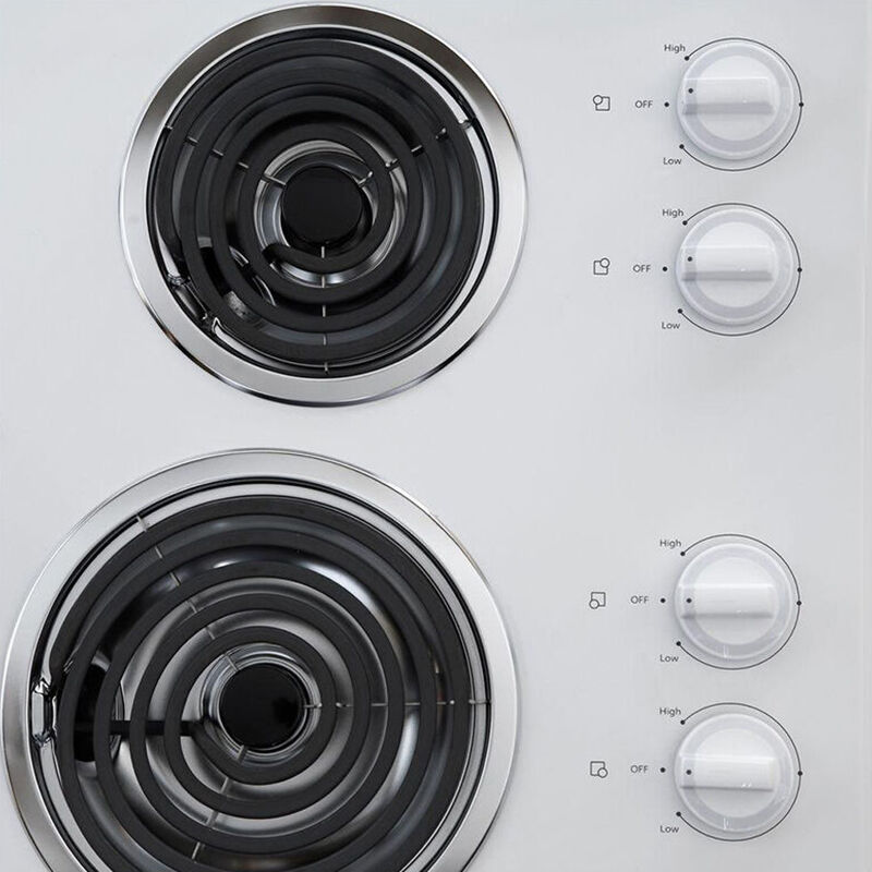 GE 30-in Coil White Electric Cooktop at