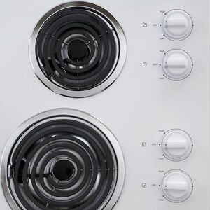 Whirlpool 30 in. 4-Burner Electric Coil Cooktop with Simmer & Power Burner - White, White, hires