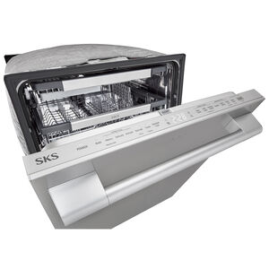 SKS 24 in. Top Control Smart Dishwasher with 40 dBa Sound Level, 3rd-Rack & Hybrid Condensing Drying - Stainless Steel, , hires