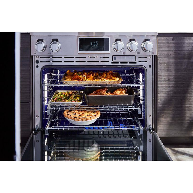 SKS 36 in. 6.3 cu. ft. Smart Standard Convection Steam Dual Fuel Range with 4 Sealed Burners & Griddle - Stainless Steel, , hires