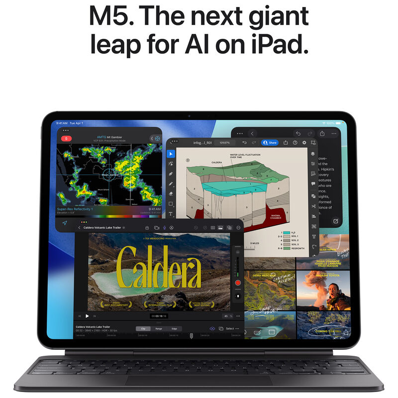 Apple 13 in. iPad Pro (2025 Release) with Wifi-Only, M5, 2 TB Storage, Apple Intelligence & OLED Nano-texture Glass - Silver, , hires