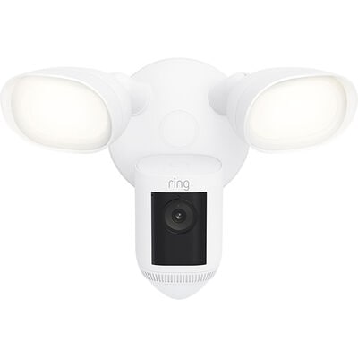 Ring - Floodlight Cam Wired Pro Outdoor Wireless 1080p Surveillance Camera - White | B08FCWRXQR