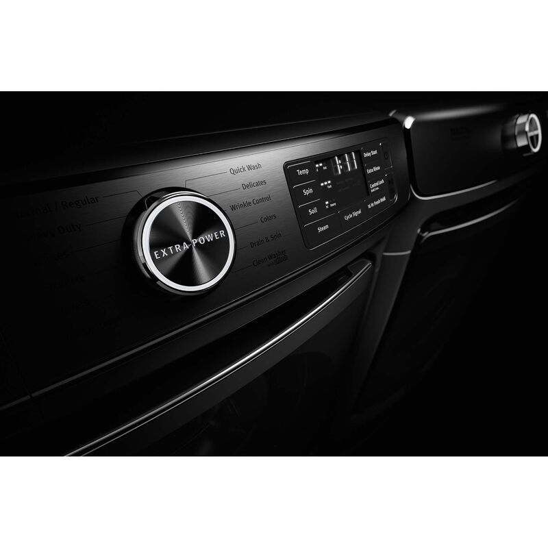 Maytag 27 in. 7.3 cu. ft. Smart Stackable Electric Dryer with Extra Power Button, Industry-Exclusive Extra Moisture Sensor, Sanitize & Steam Cycle - Metallic Slate, Metallic Slate, hires