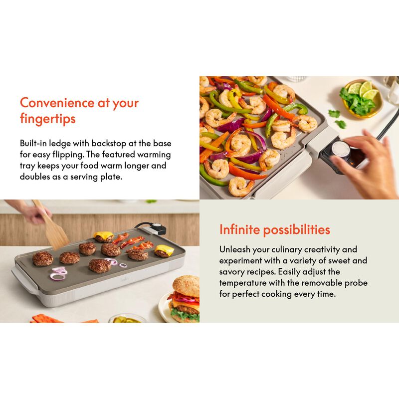 Bella 10" x 20" Griddle - Oatmilk, , hires