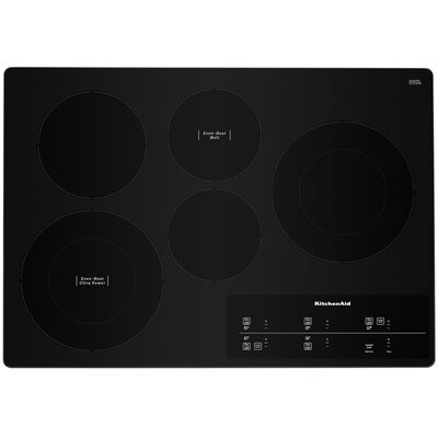 KitchenAid 30 in. 5-Burner Electric Cooktop with Simmer & Power Burner - Stainless Steel | KCES950KSS