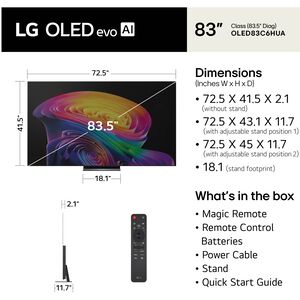 LG - 83" Class C6HA Series OLED evo 4K UHD Smart webOS TV, , hires