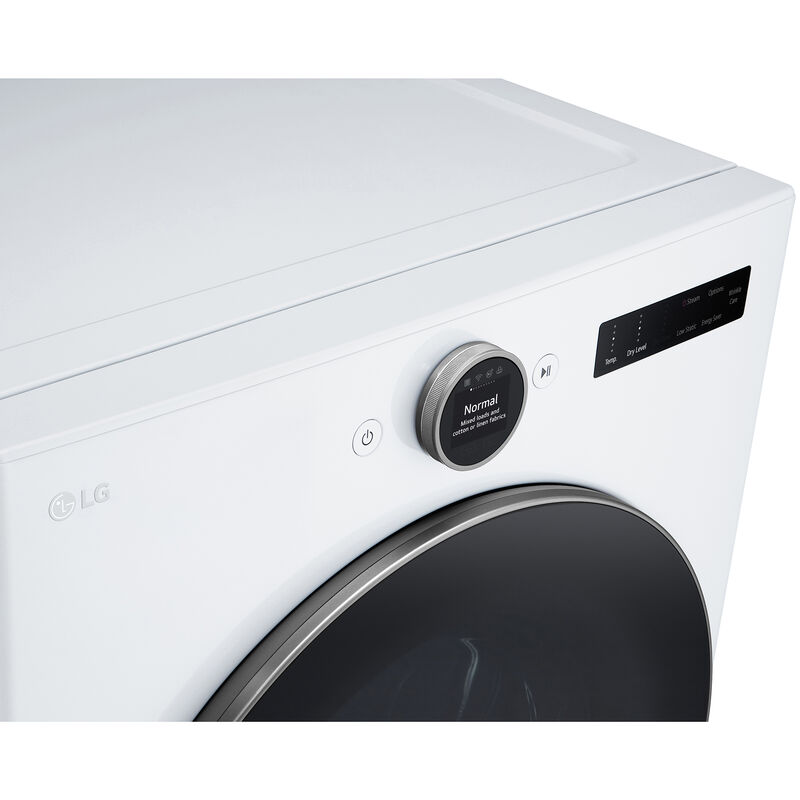 LG 27 in. 7.4 cu. ft. Smart Stackable Gas Dryer with AI Sensor Dry, Turbo Steam, Sanitize & Steam Cycle - White, White, hires
