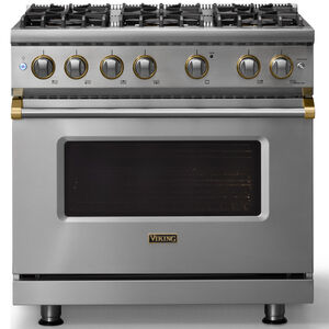 Viking 5 Series 36 in. 5.1 cu. ft. Standard Convection Gas Range with 6 Sealed Burners - Stainless Steel, , hires