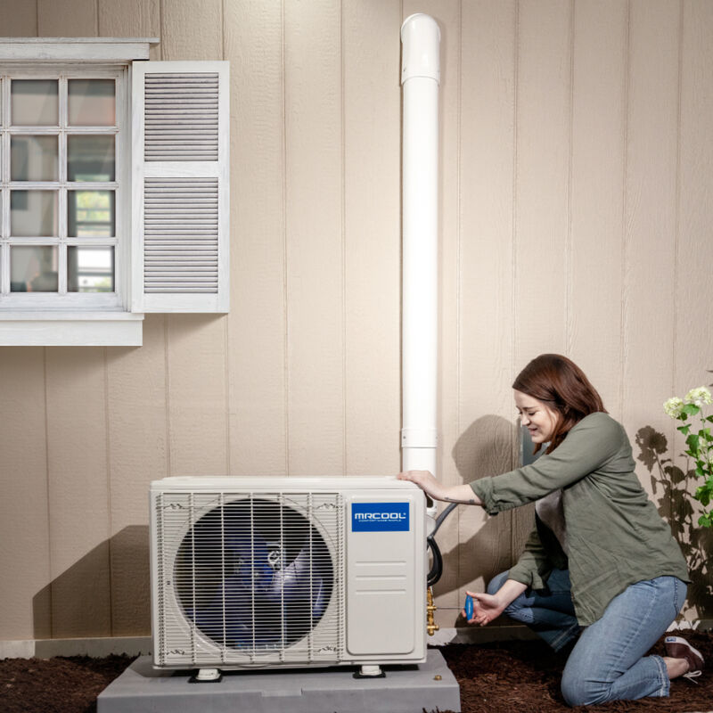 Mr. Cool 4th Gen DIY 21,000 BTU 230V Dual-Zone Smart Ductless Mini-Split Air Conditioner with Heat & 25 ft. Install Kit for up to 750 Sq. Ft., , hires