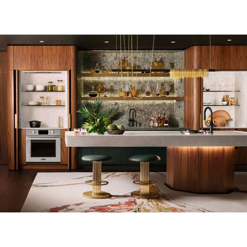 Signature Kitchen Suite 30 in. 4.7 cu. ft. Smart Steam Electric Single Wall Oven with True European Convection - Stainless Steel, , hires