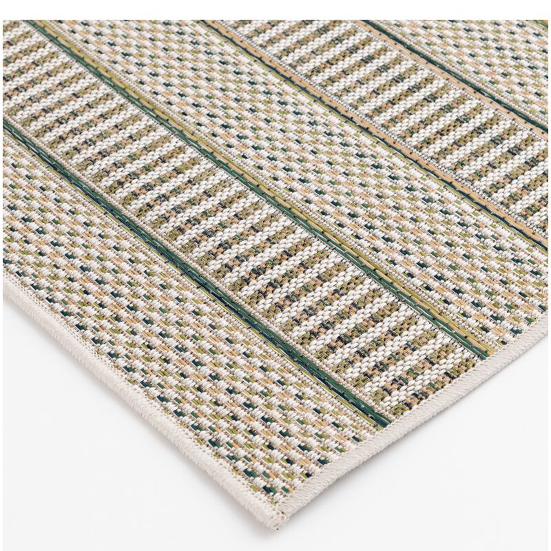 Natco Colourscape Collection Outdoor Area Rug Medilina 7'10"x 9'10"- Green/Ecru, , hires