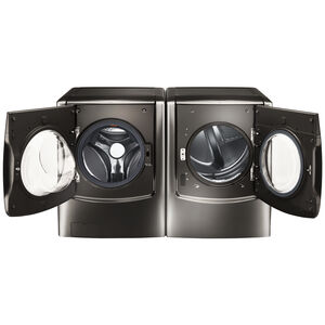 LG Signature 29 in. 9.0 cu. ft. Electric Dryer with TurboSteam Technology & Sensor Dry - Black Stainless Steel, , hires