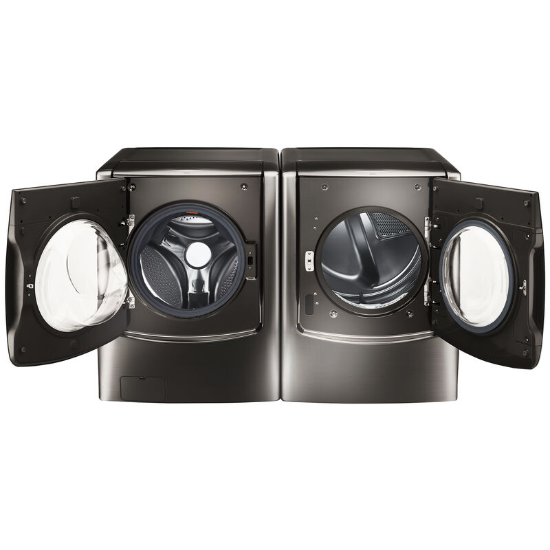 LG Signature 29 in. 9.0 cu. ft. Electric Dryer with TurboSteam Technology & Sensor Dry - Black Stainless Steel, , hires