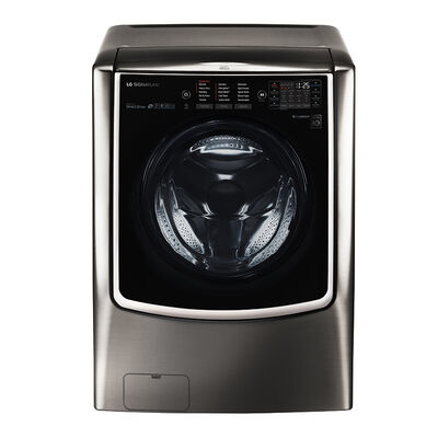 LG Signature 30 in. 5.8 cu. ft. Smart Front Load Washer with Sanitize Cycle, Steam Wash & Self Clean - Black Stainless Steel | WM9500HKA