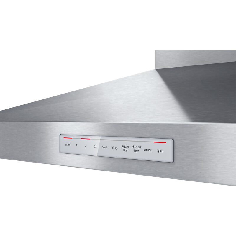 Bosch 500 Series 30 in. Chimney Style Range Hood with 4 Speed Settings, 600 CFM, Convertible Venting & 2 LED Lights - Stainless Steel, , hires