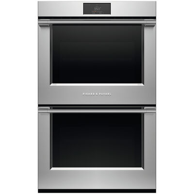 Fisher & Paykel Series 9 30" 8.2 Cu. Ft. Electric Double Wall Oven with True European Convection & Self Clean - Stainless Steel | OB30DPPTX1