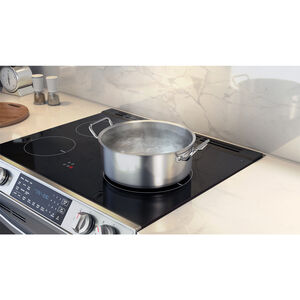 Samsung 30 in. 6.3 cu. ft. Smart Slide-In Electric Range with 4 Induction Burners - Fingerprint Resistant Stainless, Fingerprint Resistant Stainless, hires