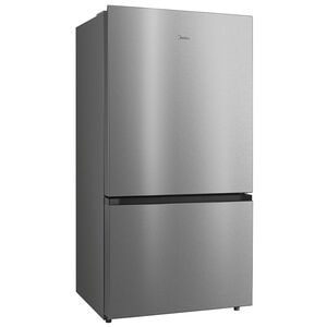 Midea 33 in. 22.8 cu. ft. Smart Counter Depth Bottom Freezer Refrigerator with Ice Maker - Stainless Steel, , hires