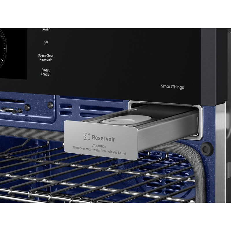 Samsung 30 in. 10.2 cu. ft. Smart Top Control SteamElectric Double Wall Oven with Dual Convection - Matte Black, , hires