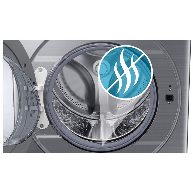 Samsung 27 in. 4.5 cu. ft. Smart Stackable Front Load Washer with Super Speed Wash, Sanitize & Steam Wash Cycle - Platinum, Platinum, hires