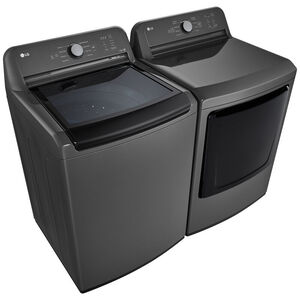 LG 27 in. 4.1 cu. ft. Top Load Washer with 4-Way Agitator, Slam Proof Glass Lid & True Balance Anti-Vibration System - Monochrome Gray, Monochrome Gray, hires
