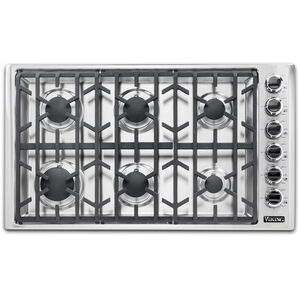 Viking 5 Series 36 in. Liquid Propane Gas Cooktop with 6 Sealed Burners - Stainless Steel, , hires