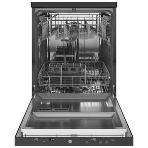 GE 24 in. Portable Dishwasher with Top Control, 54 dBA Sound Level, 12 Place Settings, 3 Wash Cycles & Sanitize Cycle - Black, Black, hires