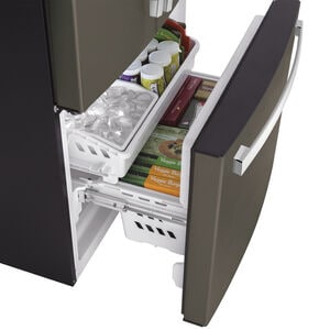 GE 33 in. 18.6 cu. ft. Counter Depth French Door Refrigerator with Internal Water Dispenser - Fingerprint Resistant Slate, Slate, hires