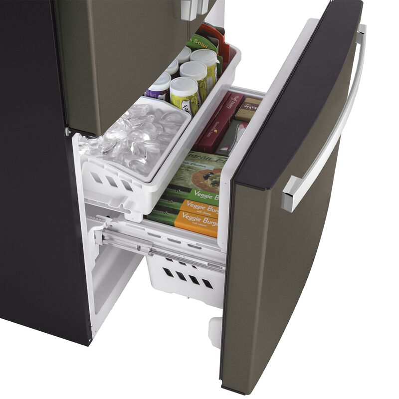 GE 33 in. 18.6 cu. ft. Counter Depth French Door Refrigerator with Internal Water Dispenser - Fingerprint Resistant Slate, Slate, hires