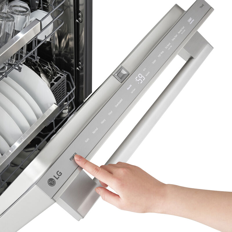 LG 24 in. Top Control Flush-Mount Smart Dishwasher with 42 dBA Sound Level, 3rd-Rack & Dynamic Heat Dry with AutoVent Dry - PrintProof Stainless Steel, , hires