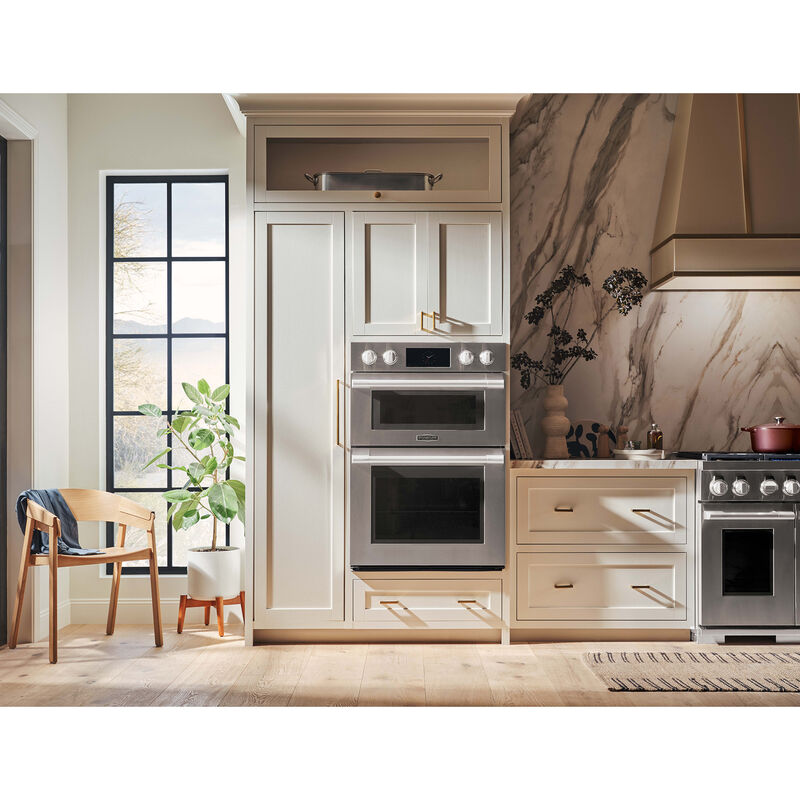 Signature Kitchen Suite 30 in. 6.4 cu. ft. Electric Smart Oven/Microwave Combo Wall Oven with True European Convection & Self Clean - Stainless Steel, , hires