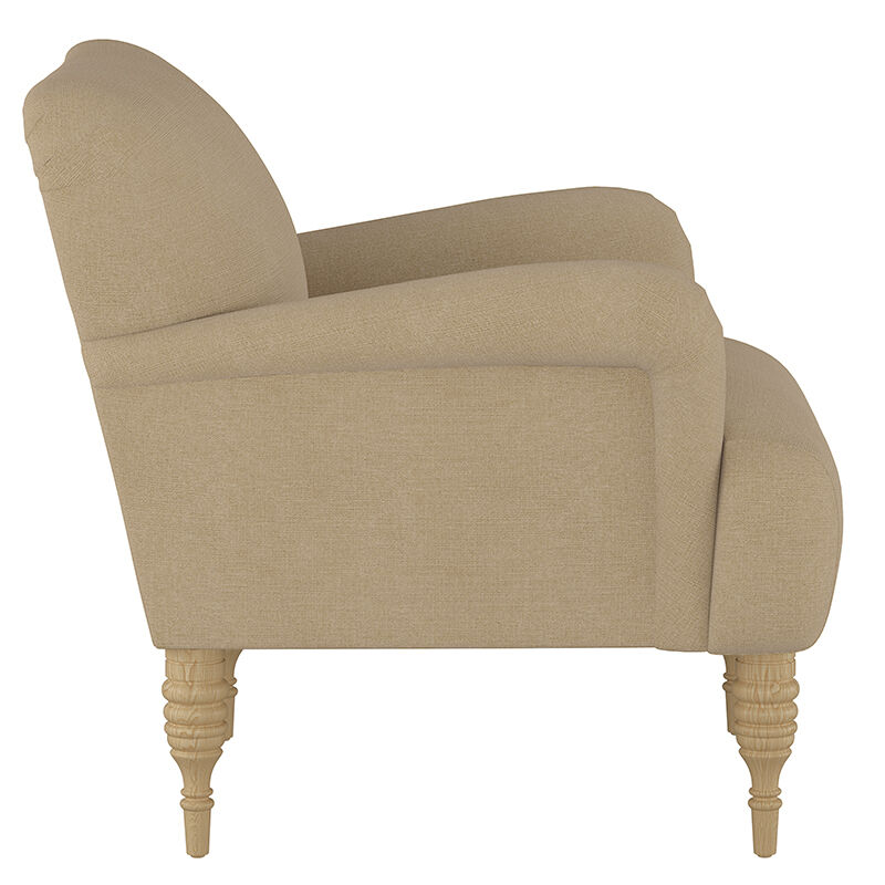 Skyline Furniture English Roll Arm Chair in Linen Fabric - Sandstone, , hires