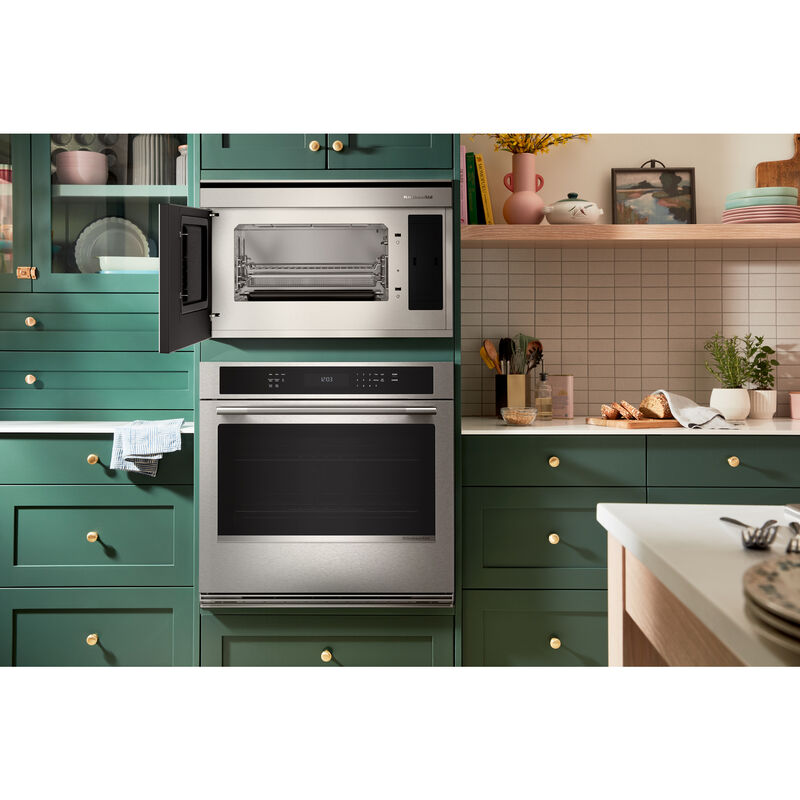 KitchenAid 30 in. 1.1 cu. ft. 950W Smart Built-In Microwave with Convection & Sensor Cooking - Stainless Steel with PrintShield Finish, , hires
