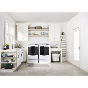 Maytag 27 in. 7.3 cu. ft. Smart Stackable Gas Dryer with Extra Power Button, Industry-Exclusive Extra Moisture Sensor, Sanitize & Steam Cycle - White, White, hires